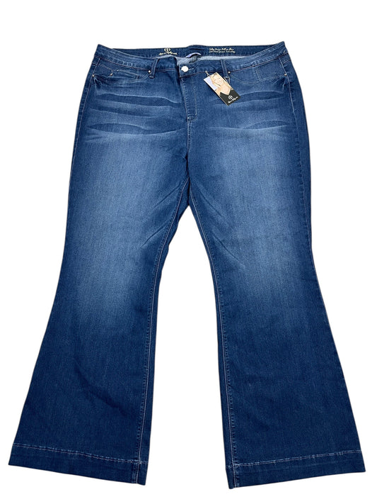 Jeans Flared By Clothes Mentor In Blue Denim, Size:3X