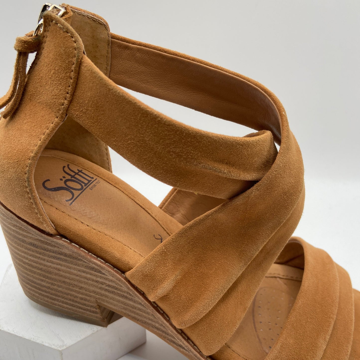 Shoes Heels Block By Sofft In Brown, Size: 8.5