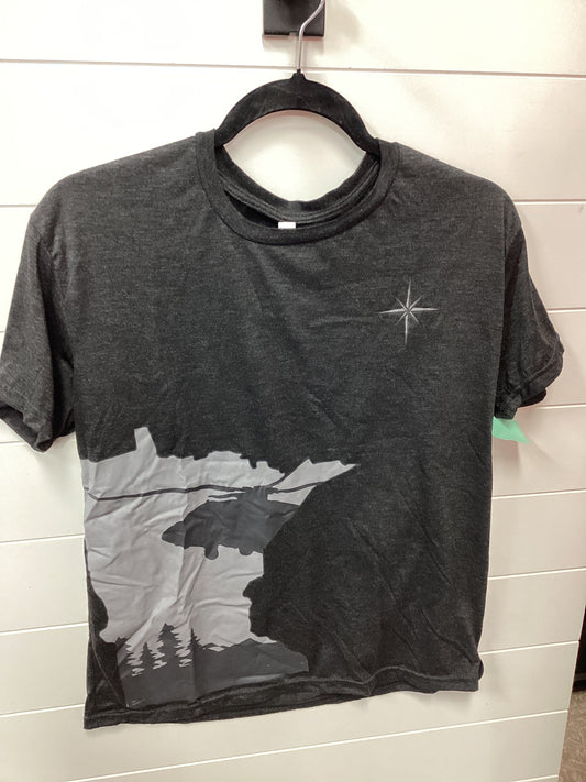 Top Ss By Clothes Mentor In Black & Grey, Size:M