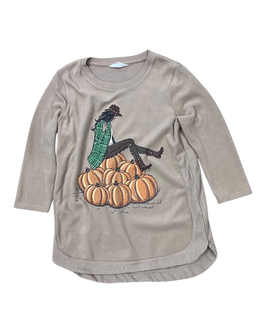 Sweatshirt Collar By Clothes Mentor In Tan, Size:M