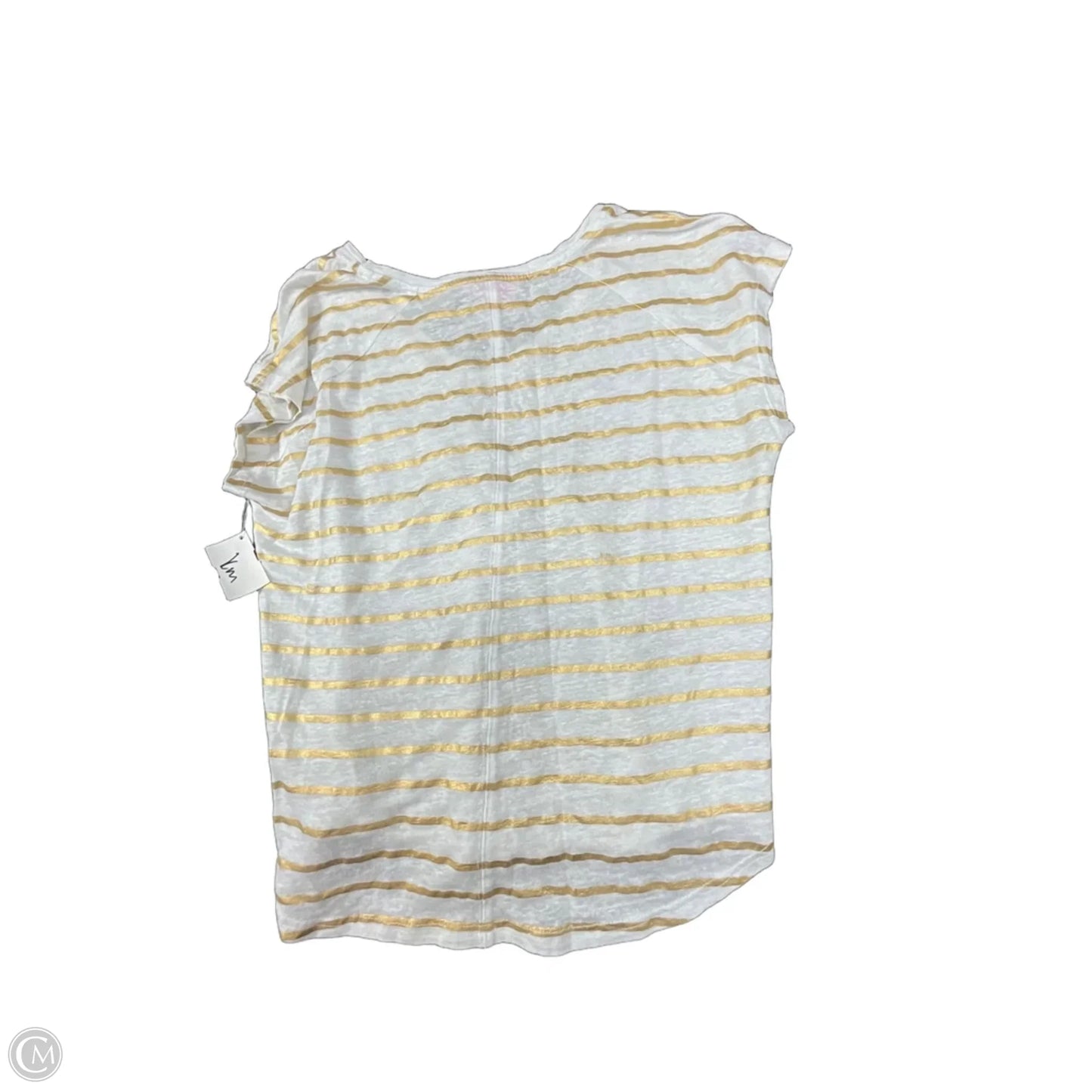 Top Short Sleeve Designer By Lilly Pulitzer In Gold, Size: S