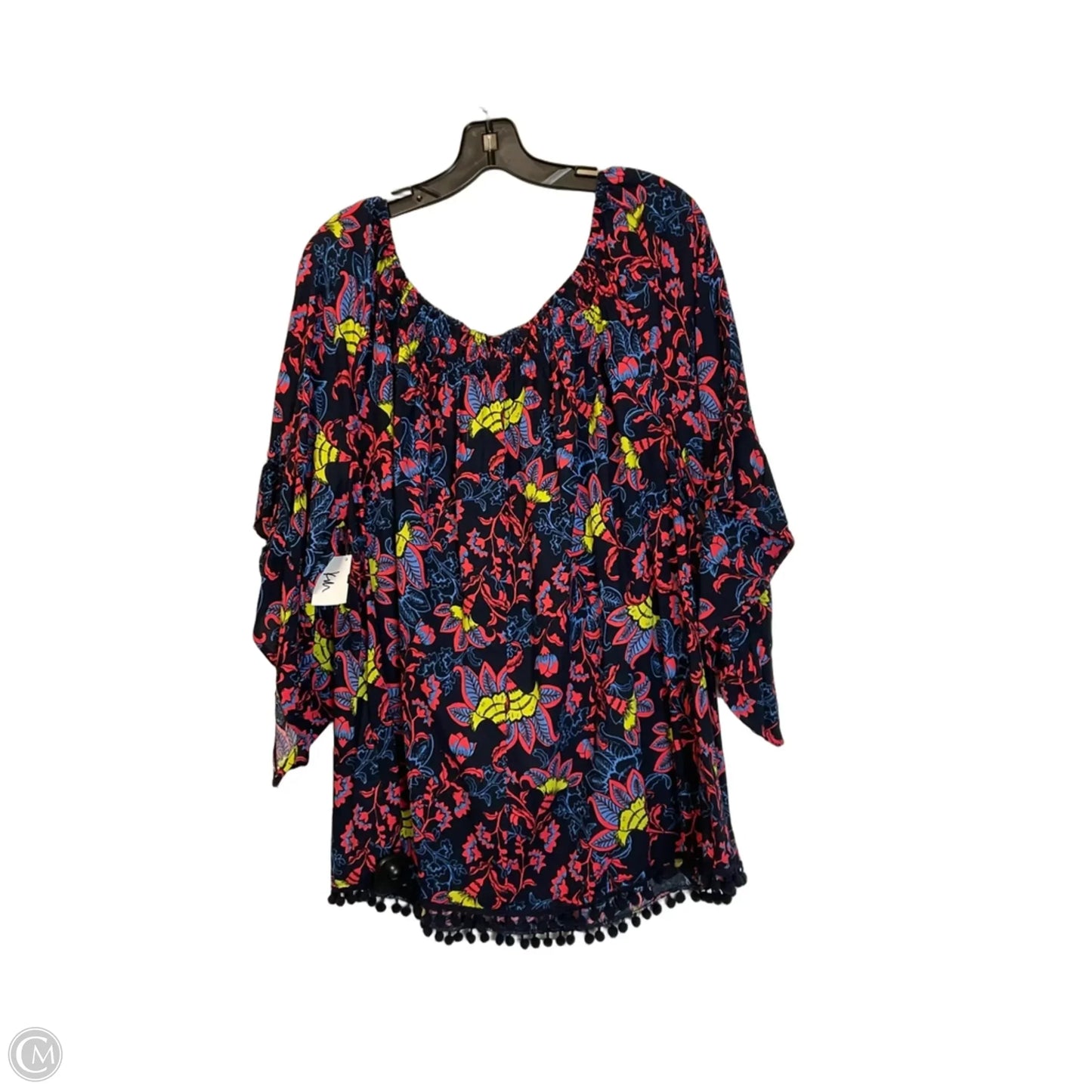 Top Long Sleeve By Cato In Blue, Size: 1x