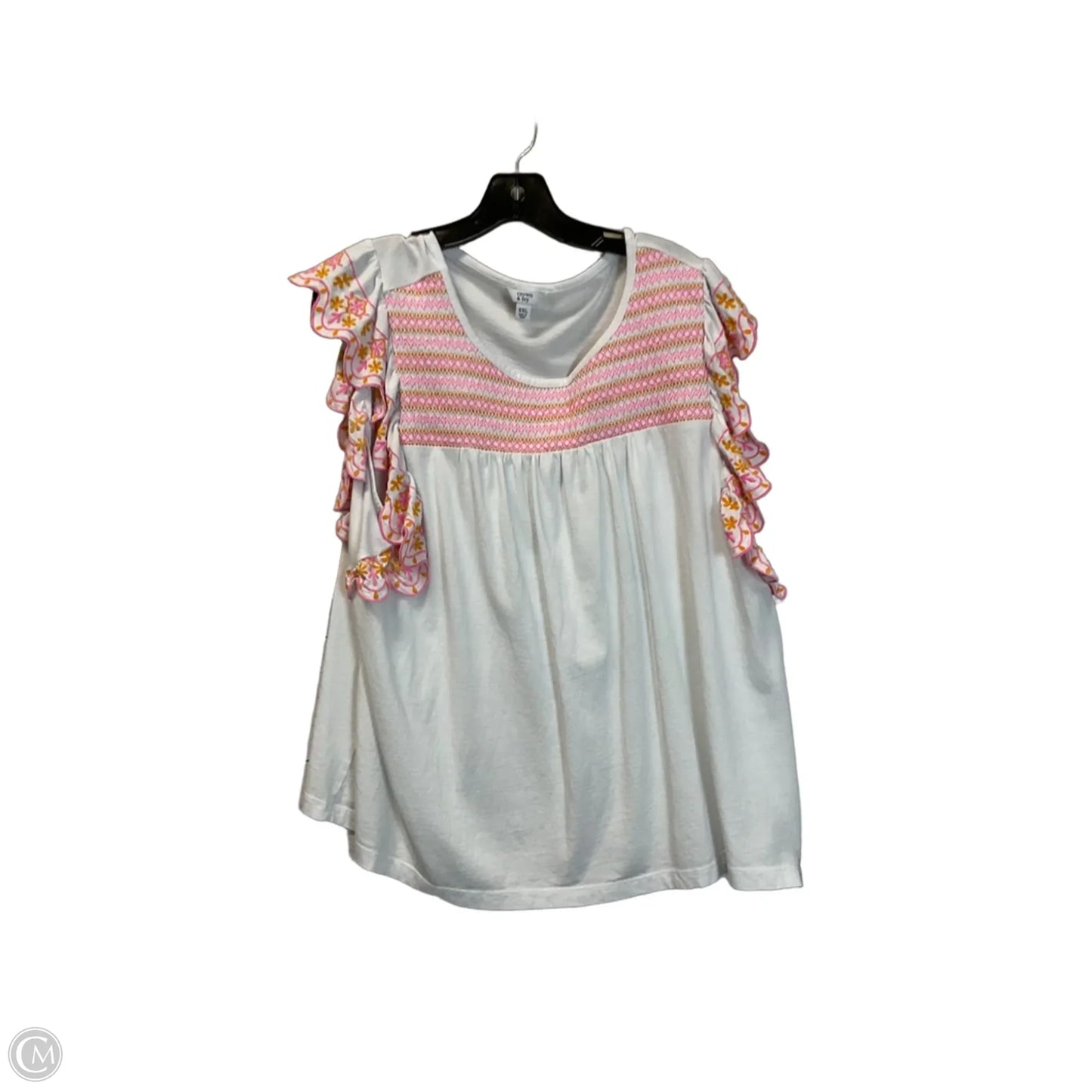 Top Short Sleeve By Crown And Ivy In White, Size: Xxl