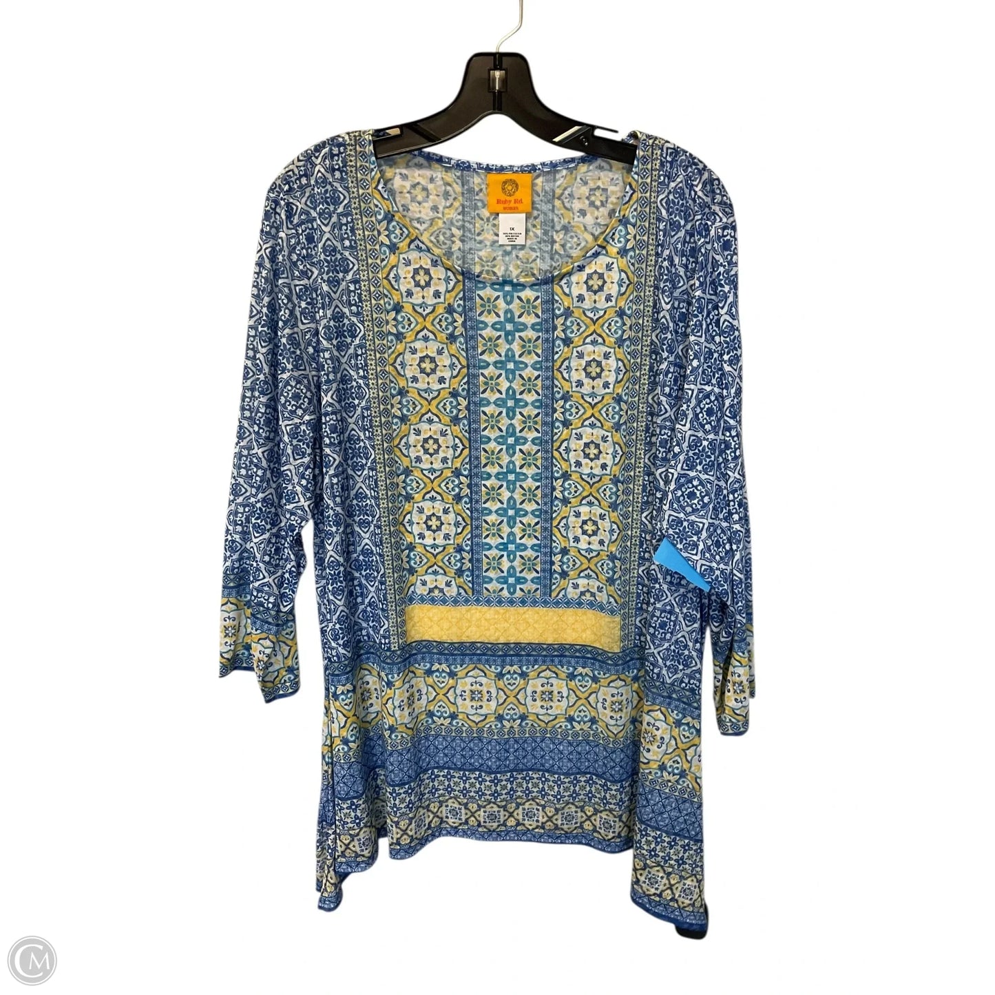 Top Long Sleeve By Ruby Rd In Blue, Size: 1x