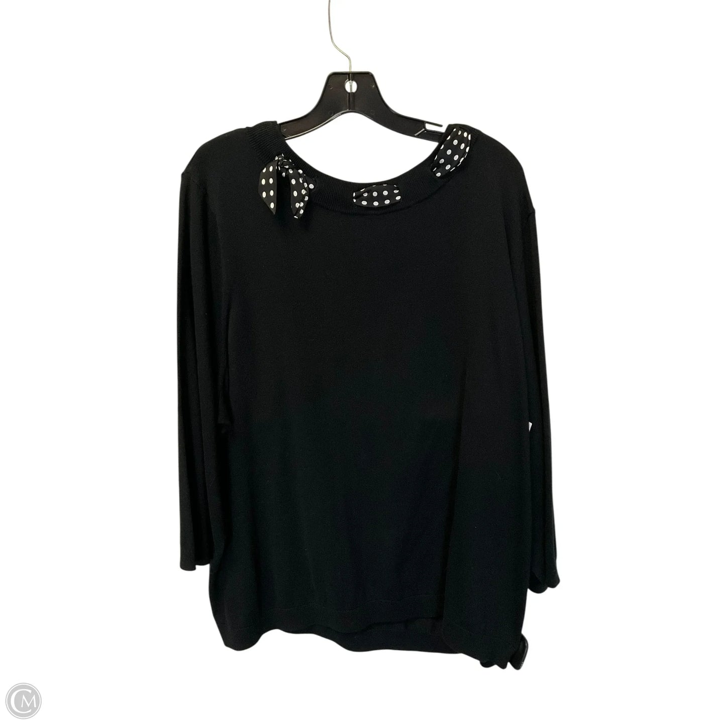 Top Long Sleeve By Talbots In Black & Blue, Size: 3x