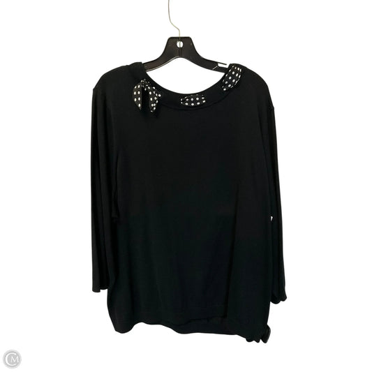 Top Long Sleeve By Talbots In Black & Blue, Size: 3x