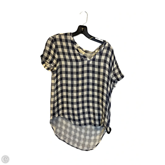 Top Short Sleeve By Cloth & Stone In Blue & Cream, Size: S