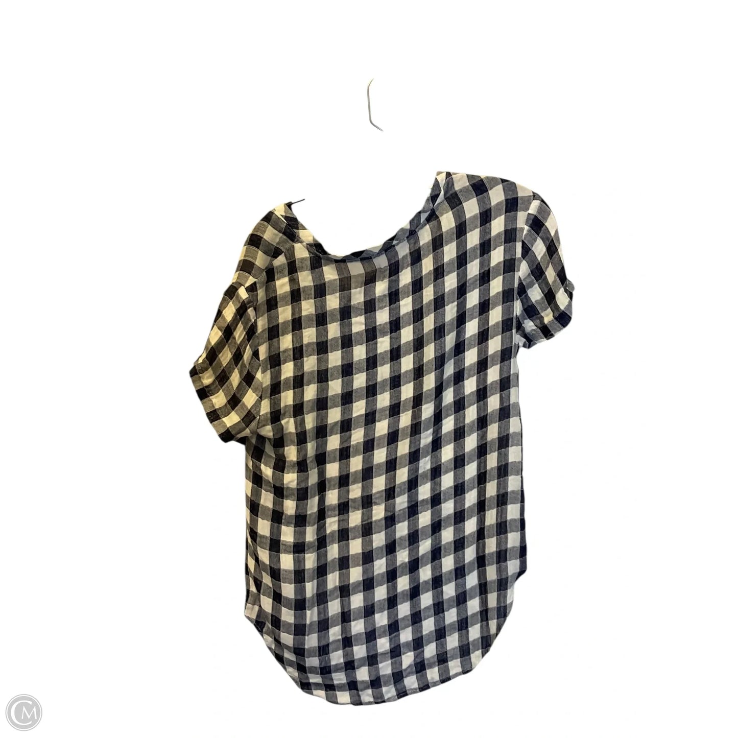 Top Short Sleeve By Cloth & Stone In Blue & Cream, Size: S