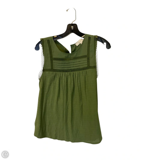Top Sleeveless By Loft In Green, Size: S