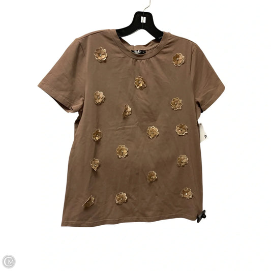 Top Short Sleeve By Ava James In Brown, Size: S