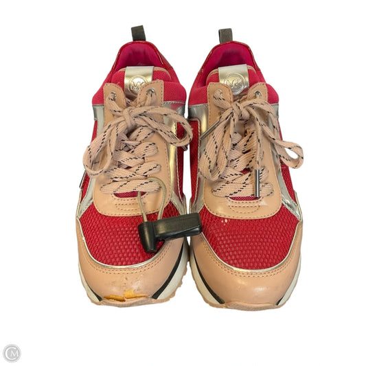 Shoes Designer By Michael Kors In Pink & Red, Size: 7