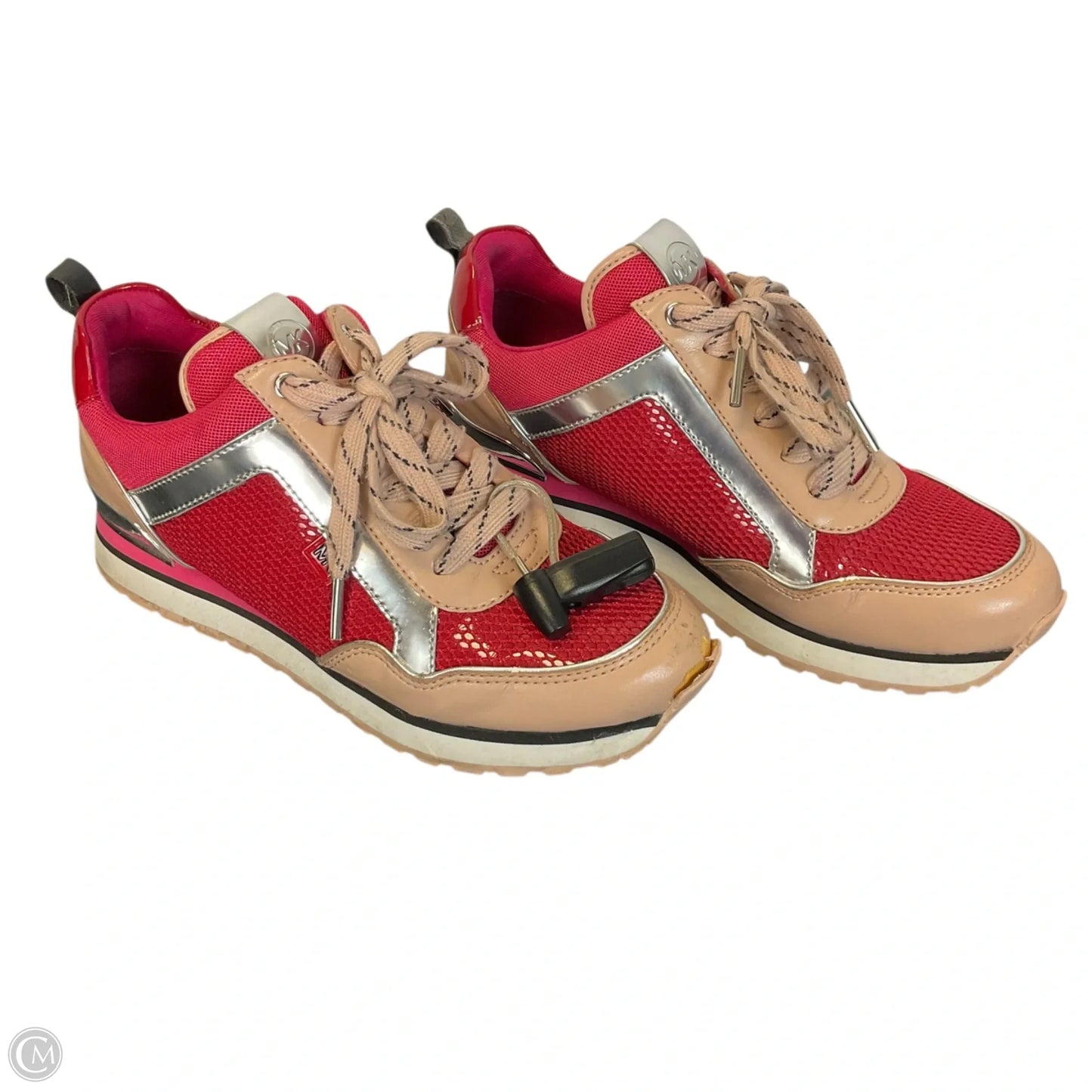 Shoes Designer By Michael Kors In Pink & Red, Size: 7