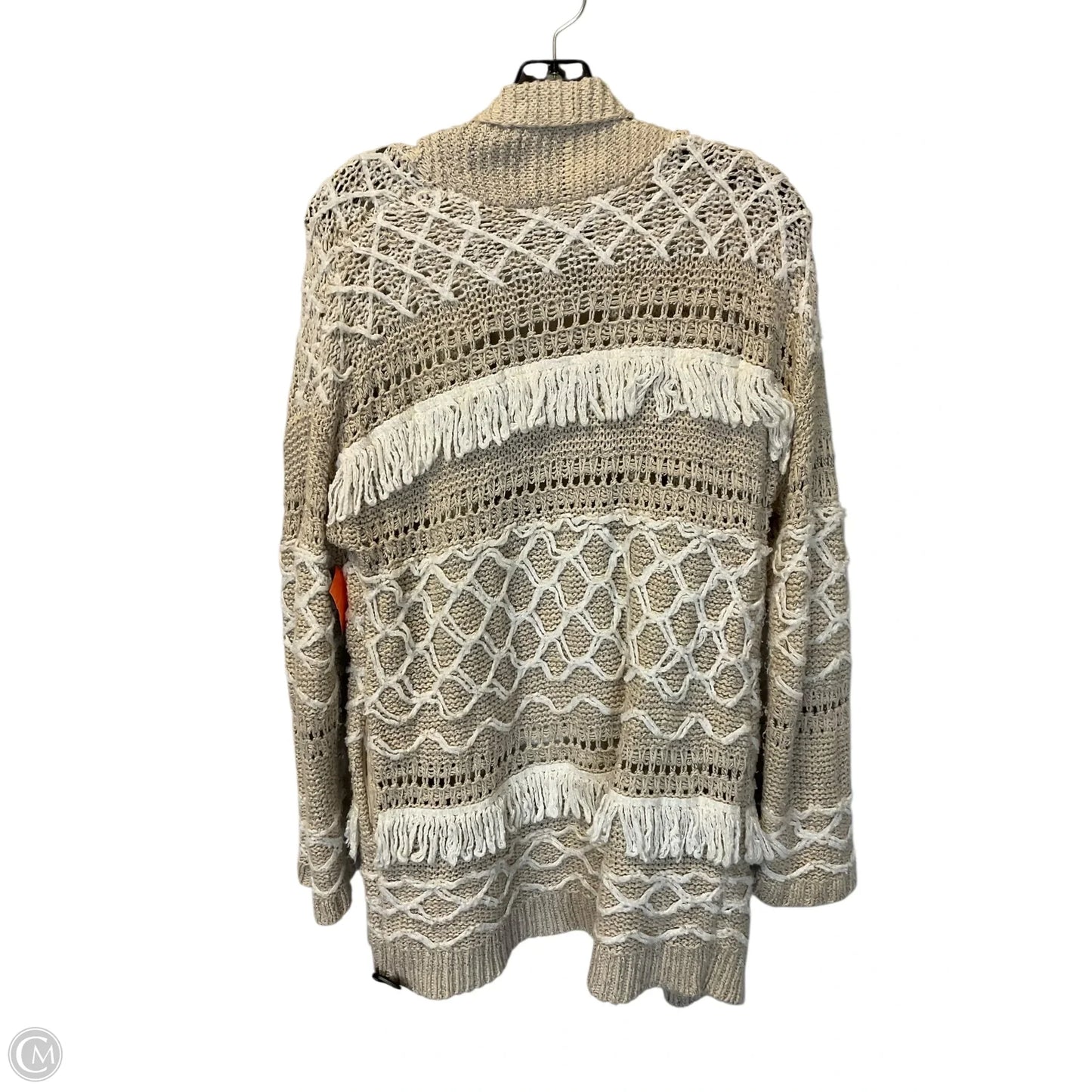 Sweater Cardigan By Lucky Brand In Tan, Size: M