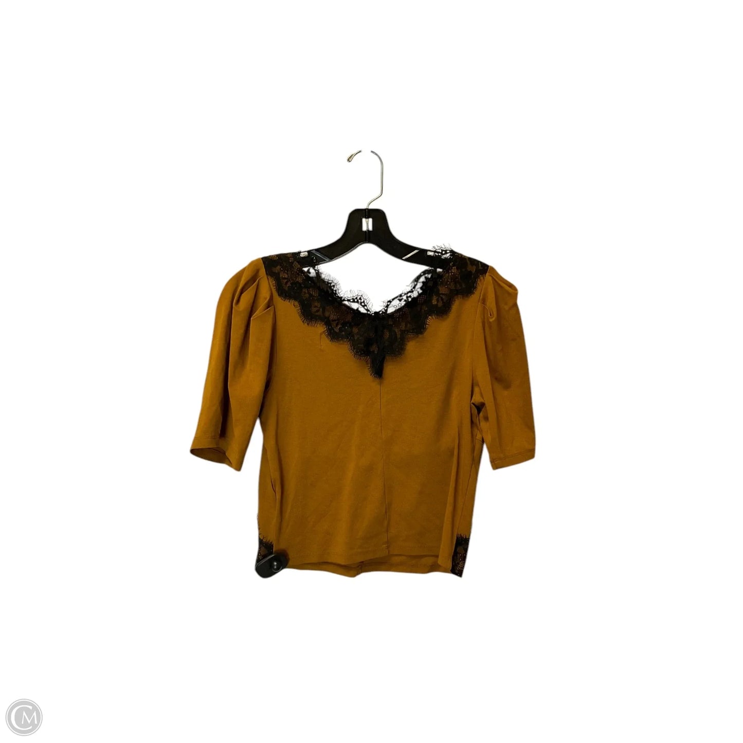 Top Short Sleeve By Anthropologie In Tan, Size: S