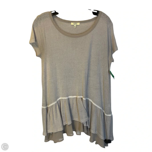 Top Short Sleeve By Kori America In Tan, Size: S