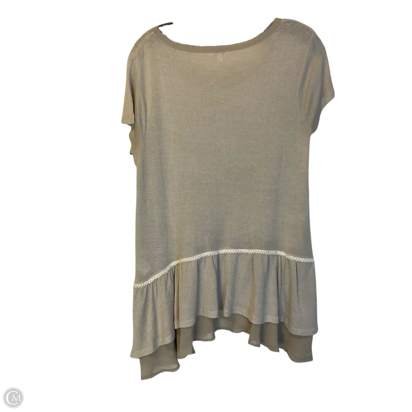 Top Short Sleeve By Kori America In Tan, Size: S