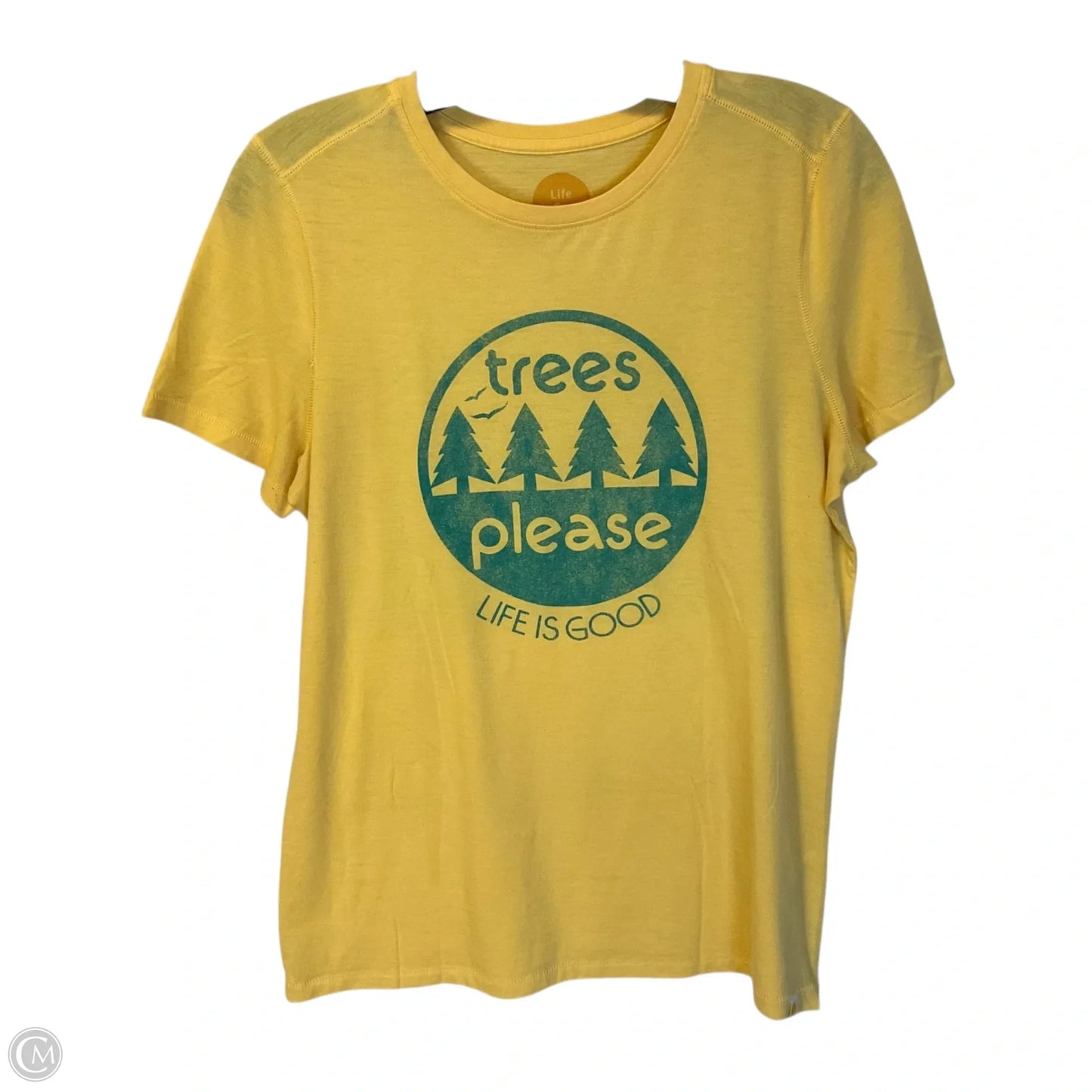Top Short Sleeve Basic By Life Is Good In Yellow, Size: M