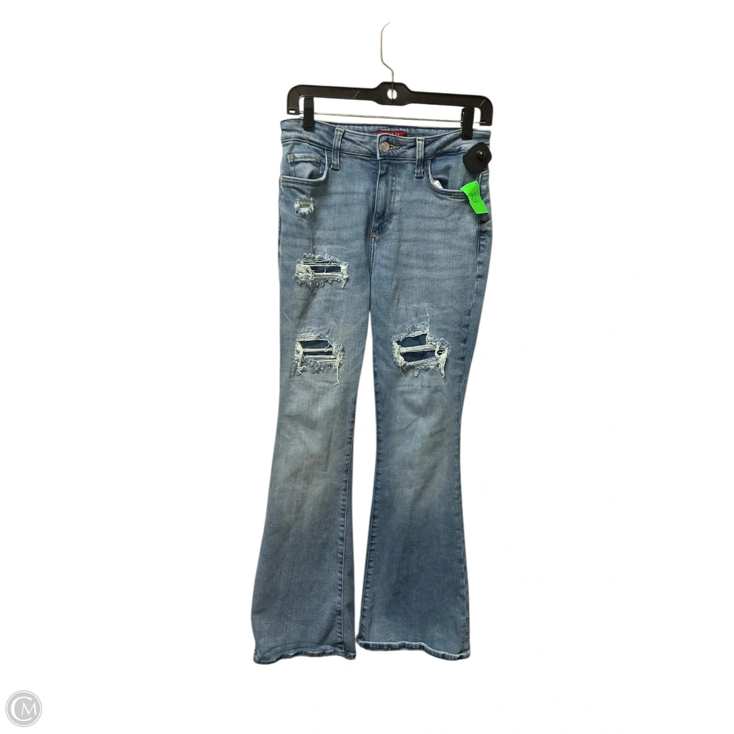 Jeans Flared By Guess In Blue Denim, Size: 4