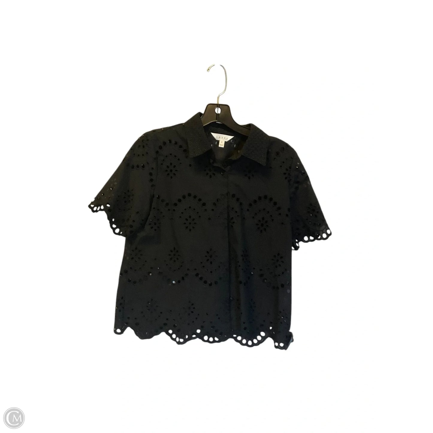 Top Short Sleeve By Adiva In Black, Size: S