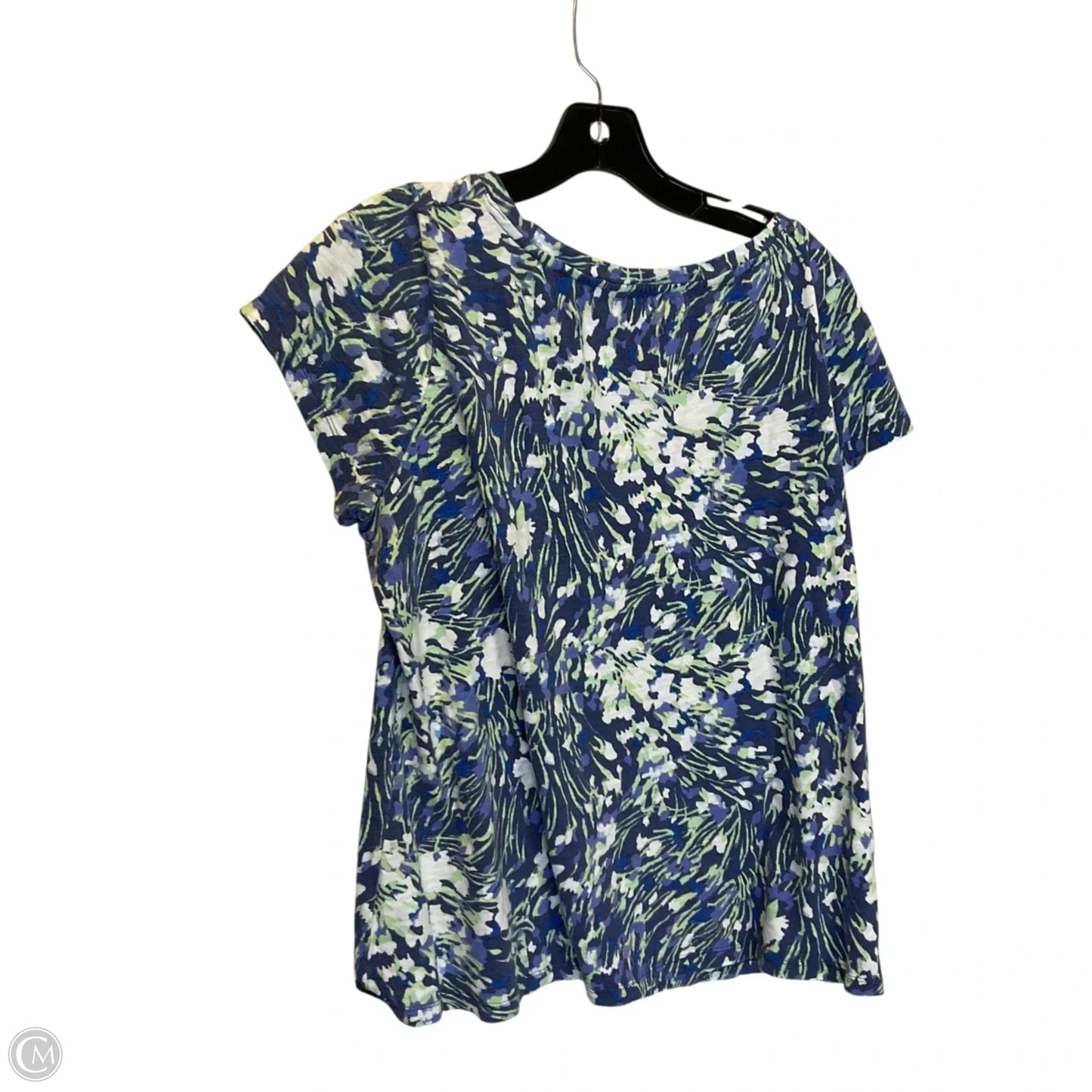 Top Short Sleeve By Lands End In Blue & Green, Size: Xl