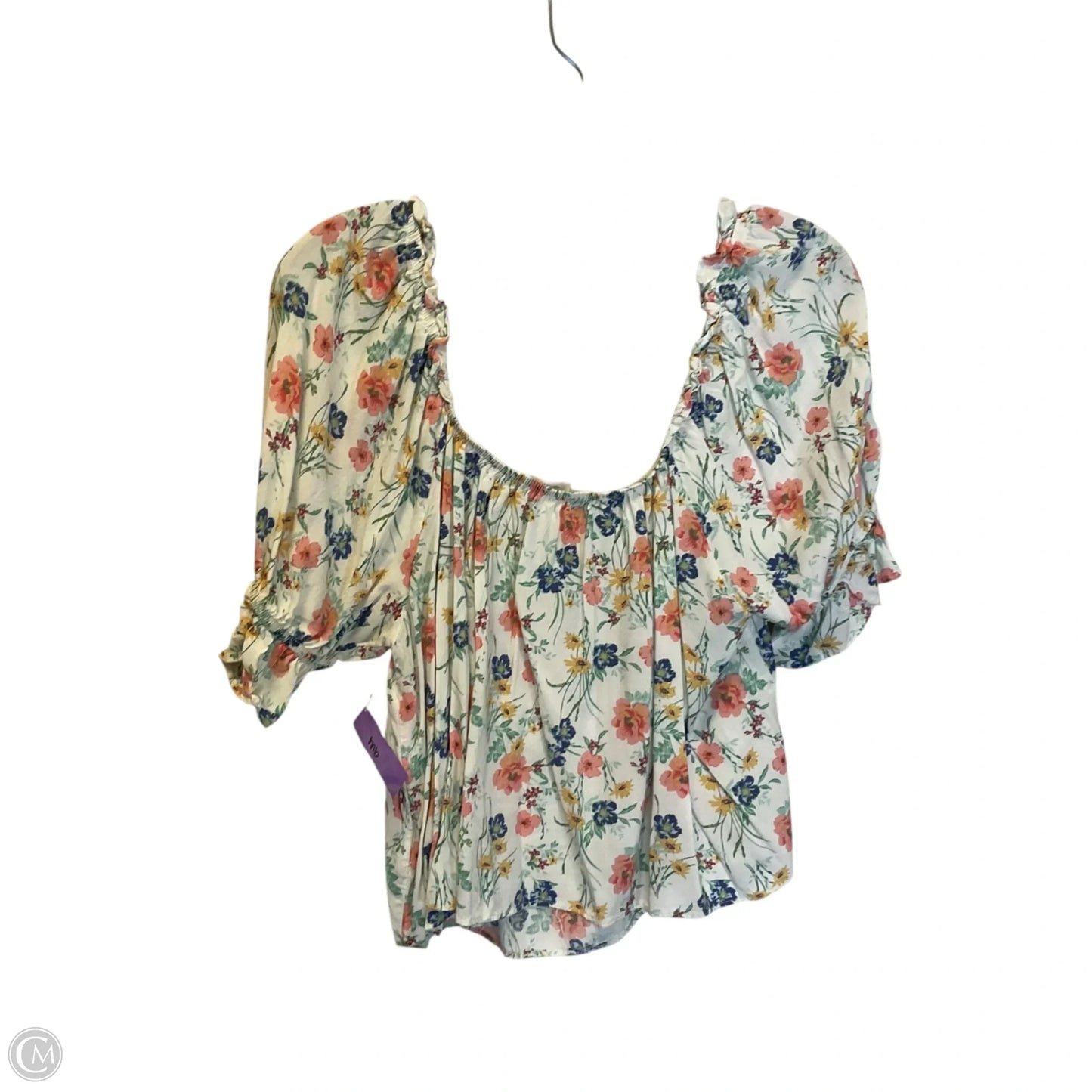 Top Short Sleeve By Belle Du Jour In Floral Print, Size: Xl