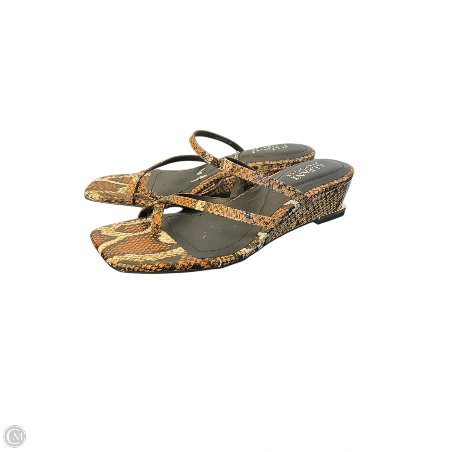 Sandals Heels Wedge By Alfani In Snakeskin Print, Size: 6