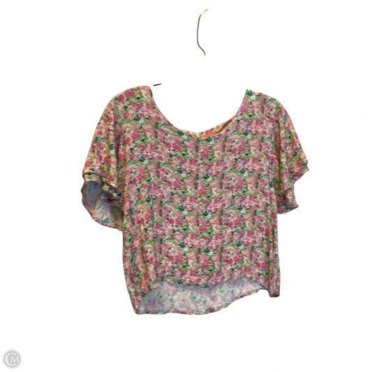 Top Short Sleeve By Clothes Mentor In Green & Pink, Size: S