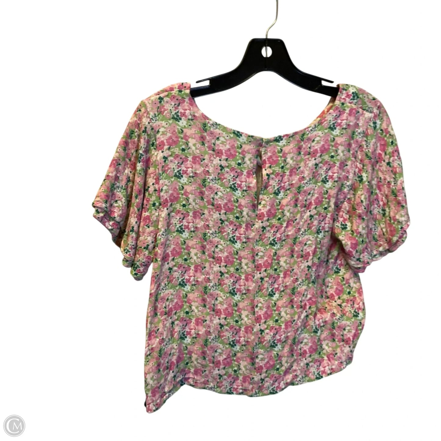 Top Short Sleeve By Clothes Mentor In Green & Pink, Size: S