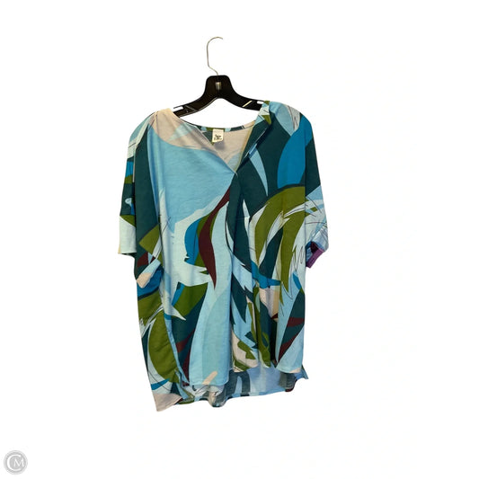 Top Short Sleeve By Sew In Love In Blue & Green, Size: 2x