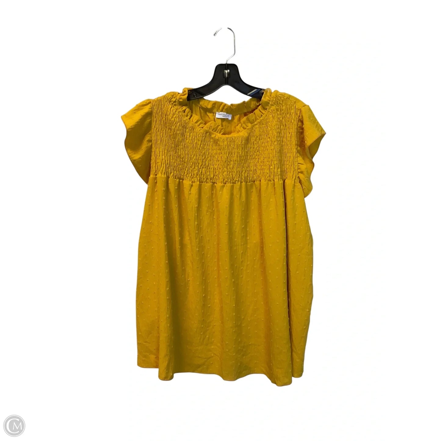 Top Short Sleeve By Chicsoul In Yellow, Size: 2x