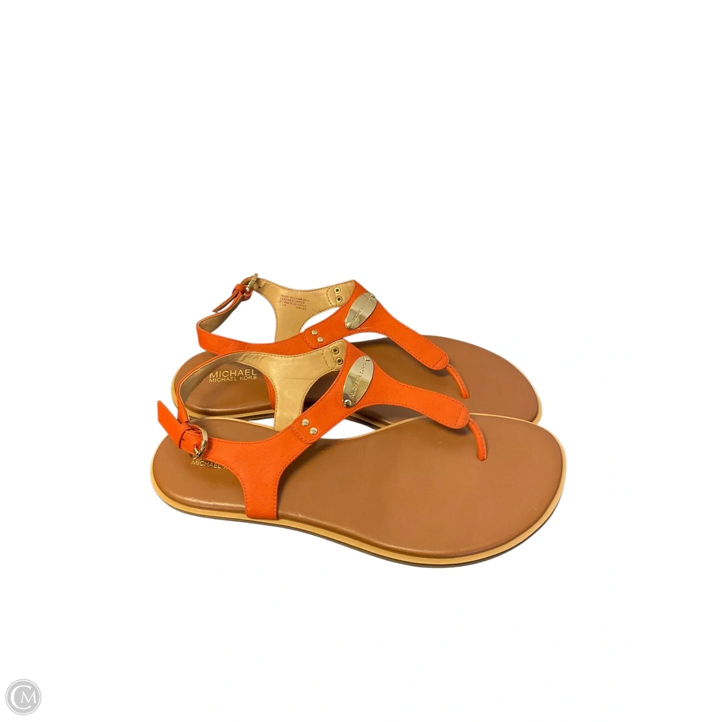 Sandals Designer By Michael Kors In Orange, Size: 9.5