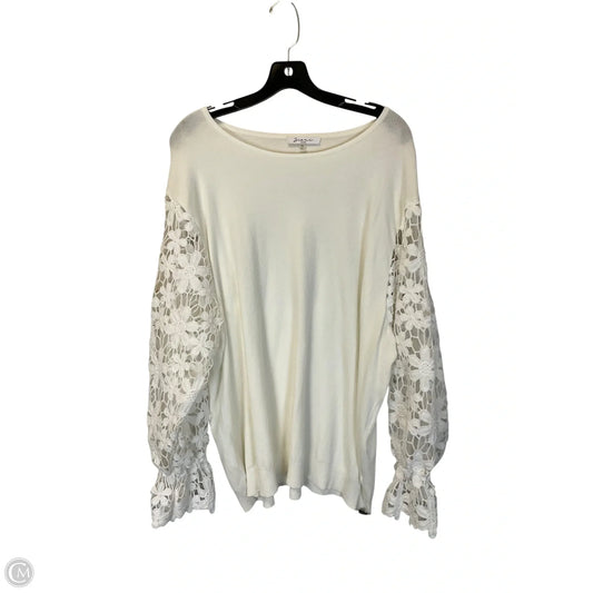 Sweater By Sioni In White, Size: 3x