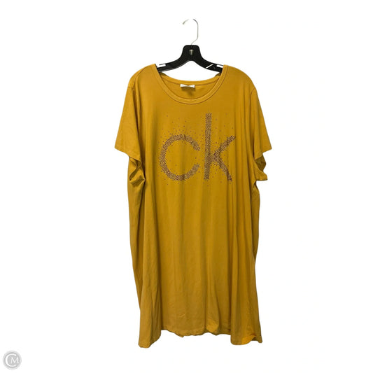 Dress Casual Short By Calvin Klein In Yellow, Size: 2x