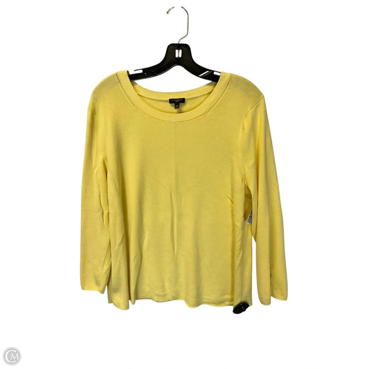 Top Long Sleeve By Talbots In Yellow, Size: Xl