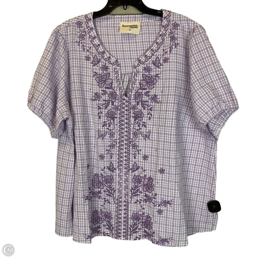 Top Short Sleeve By Savanna Jane In Purple, Size: 2x