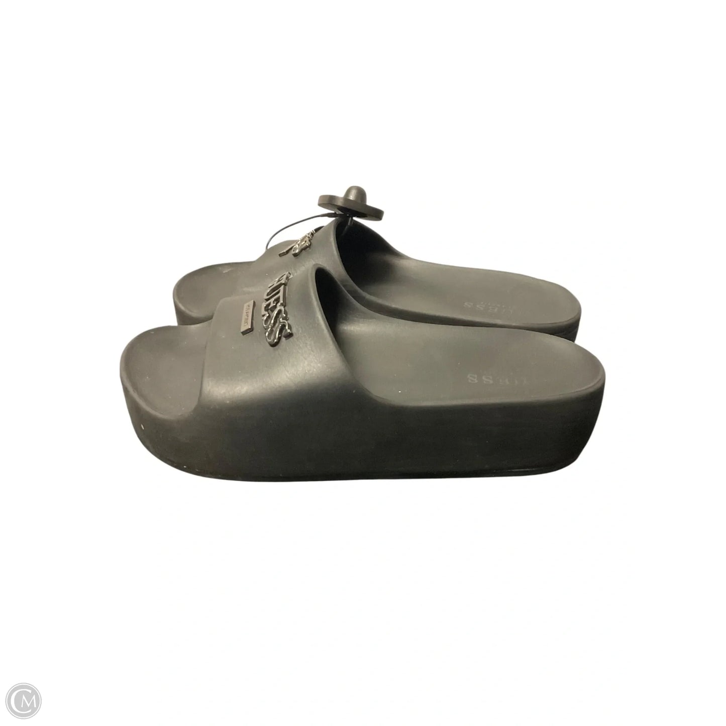 Sandals Heels Platform By Guess In Black, Size: 8