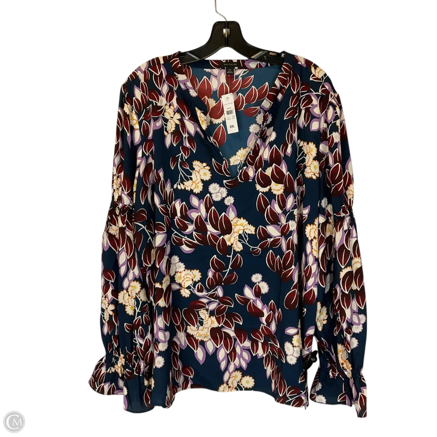 Top Long Sleeve By Ann Taylor In Floral Print, Size: Xxl