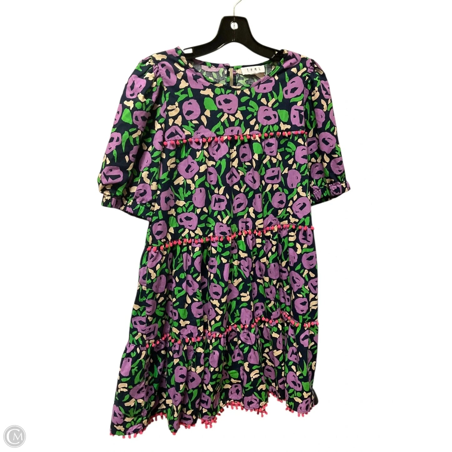Dress Casual Short By Thml In Green & Purple, Size: Xl