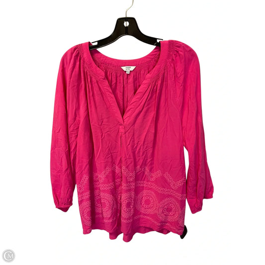 Top Long Sleeve By Crown And Ivy In Pink, Size: Xl