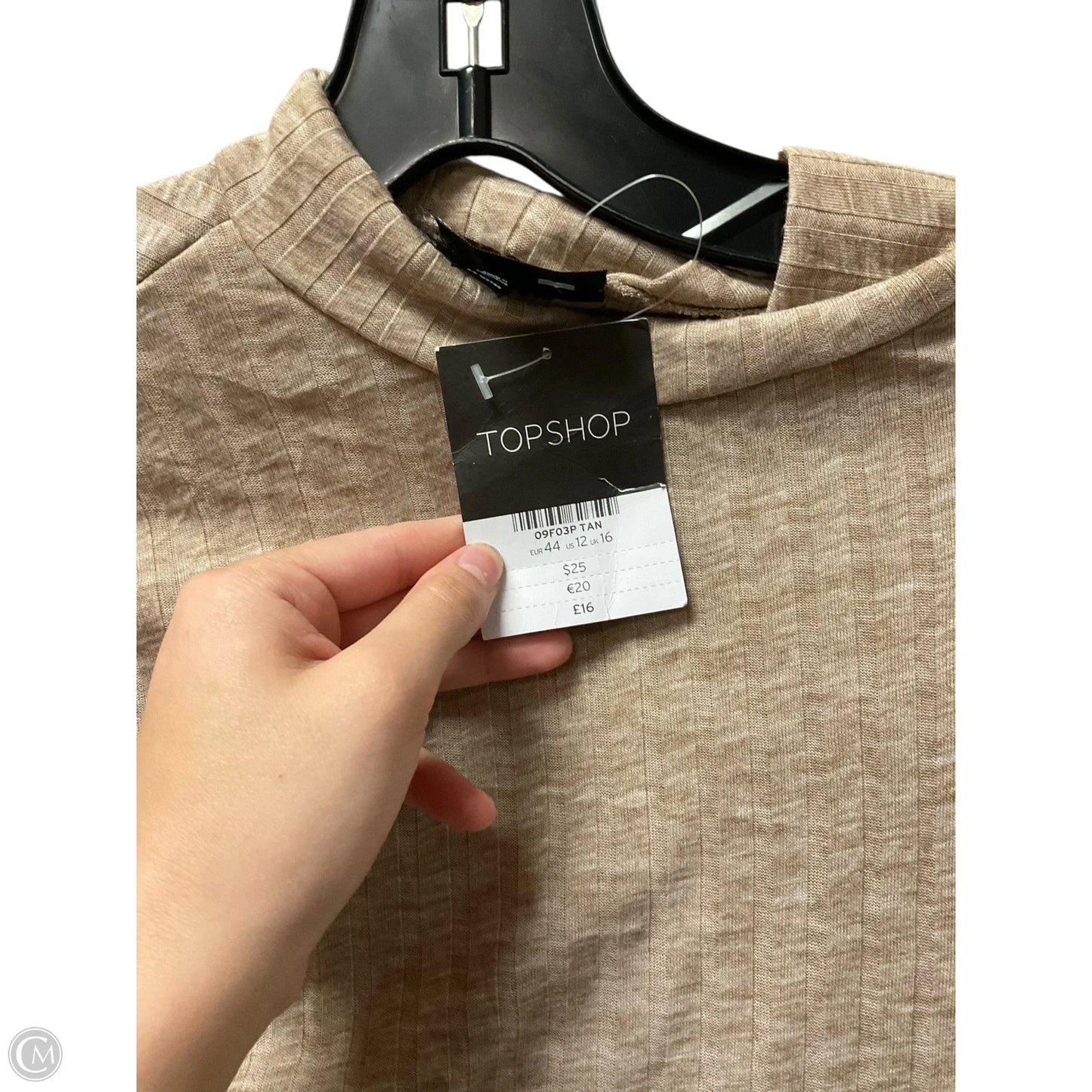 Top Long Sleeve Basic By Top Shop In Tan, Size: L