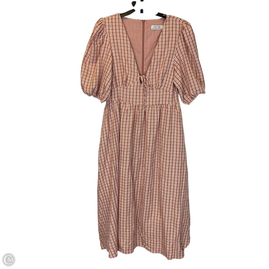 Dress Casual Maxi By Cmc In Pink & White, Size: L
