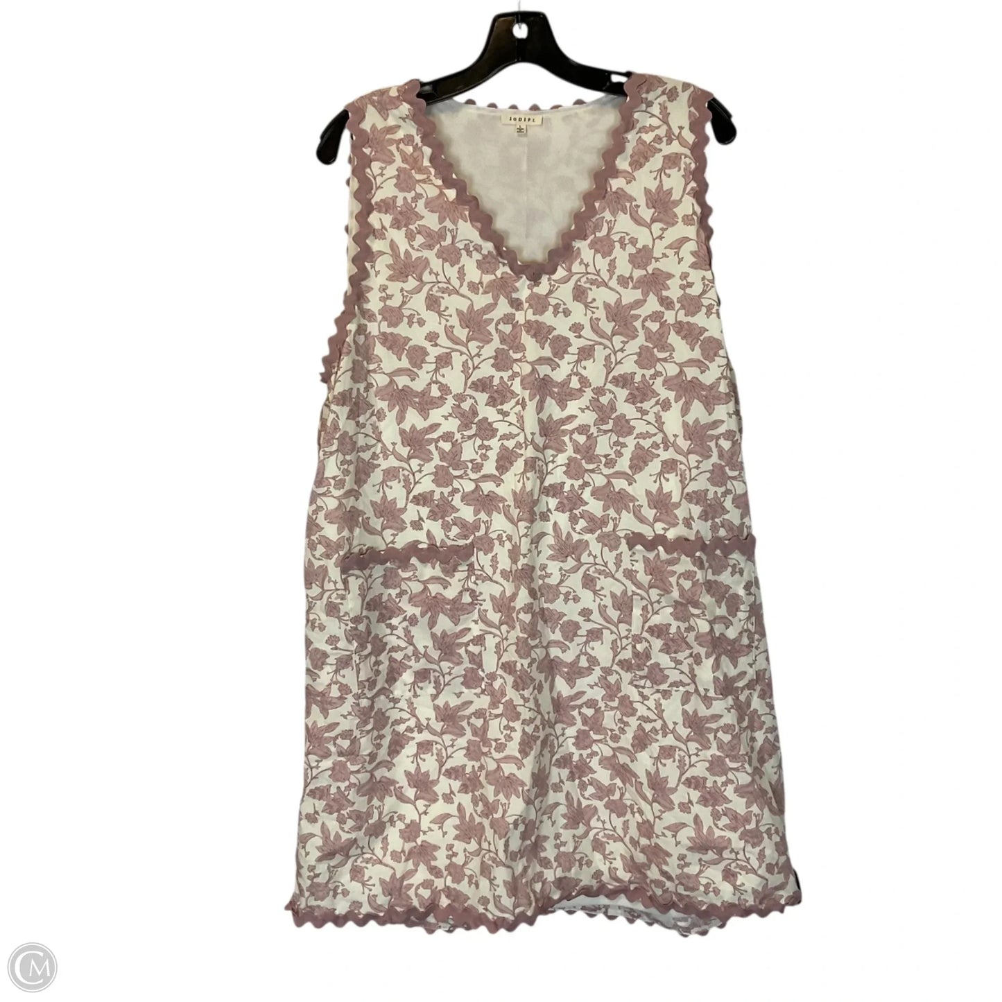 Dress Casual Short By Jodifl In Cream & Pink, Size: L