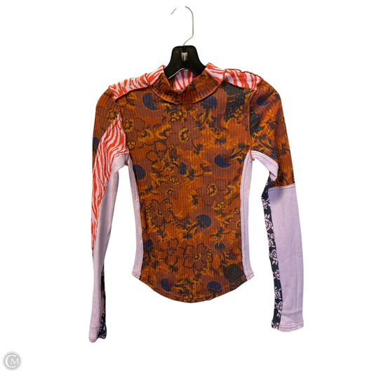 Top Long Sleeve By Free People In Orange & Purple, Size: Xs