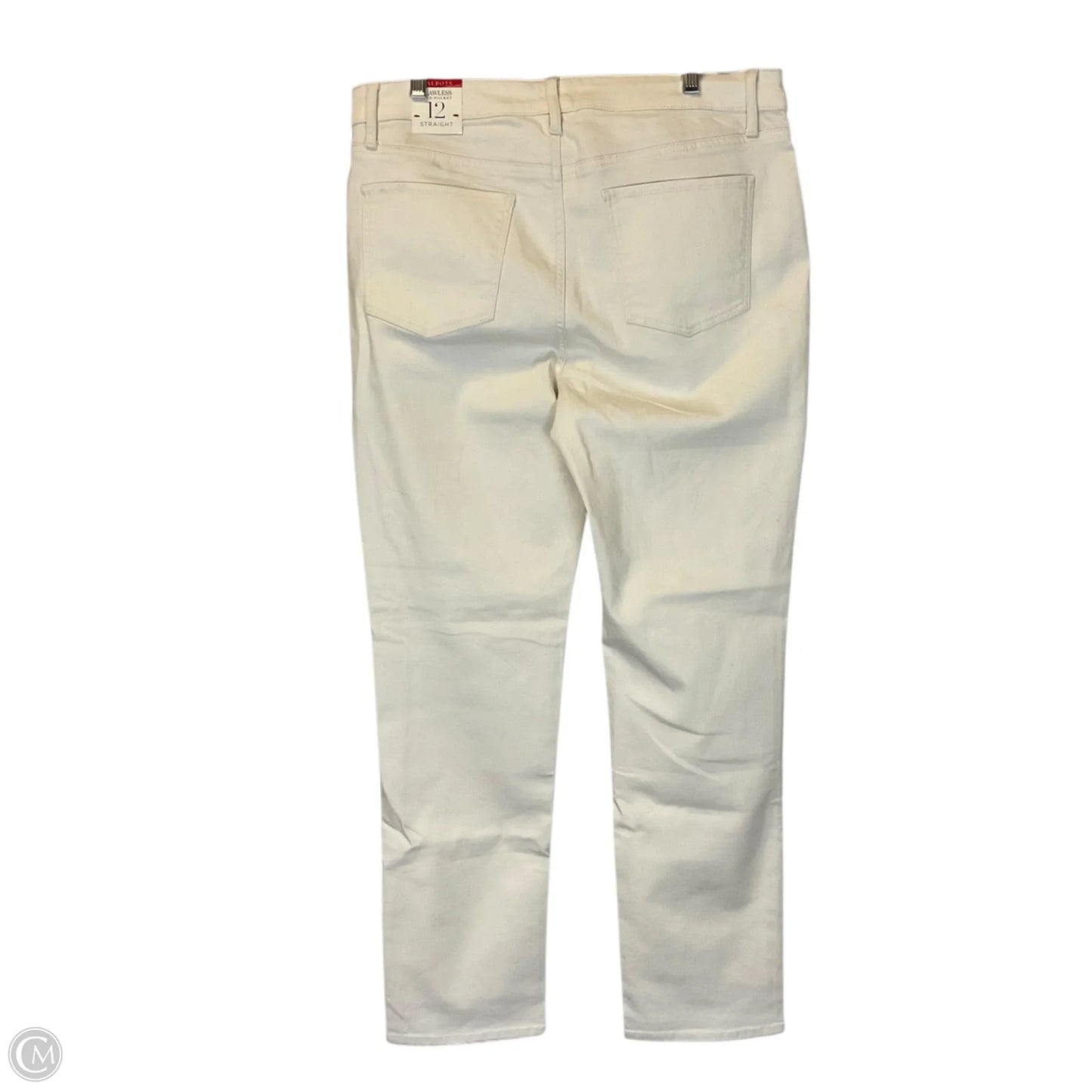 Jeans Straight By Talbots In Cream Denim, Size: 12
