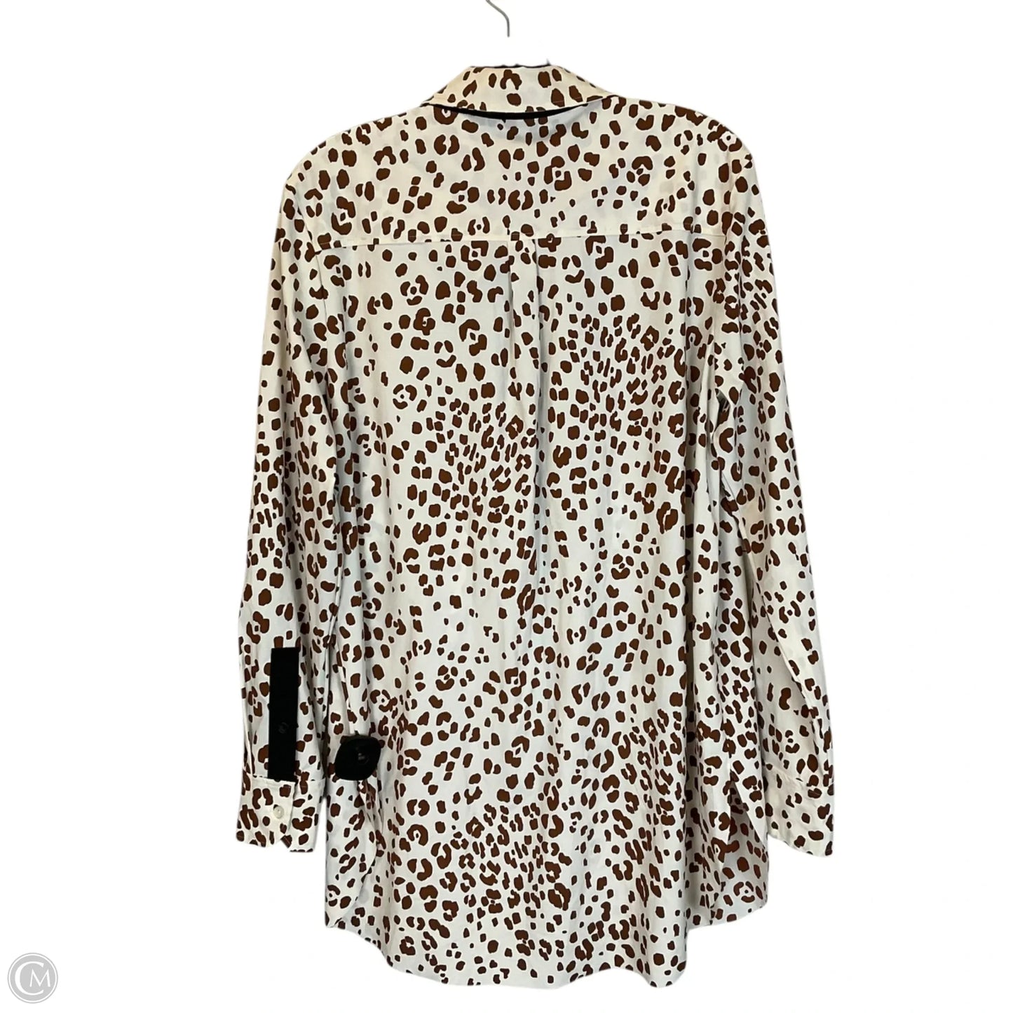 Top Long Sleeve By Lysse In Brown & Cream, Size: L