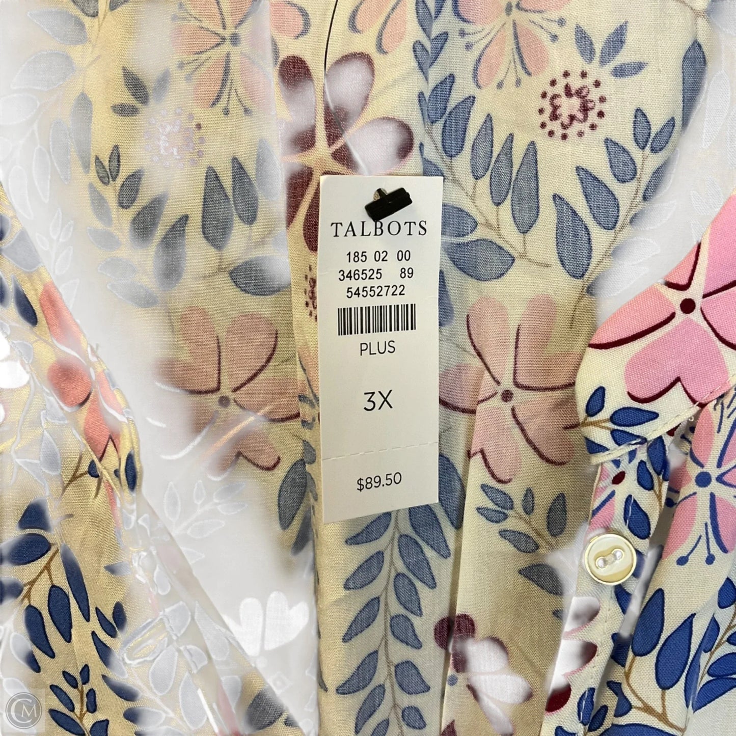 Top Long Sleeve By Talbots In Blue & Pink, Size: 3x