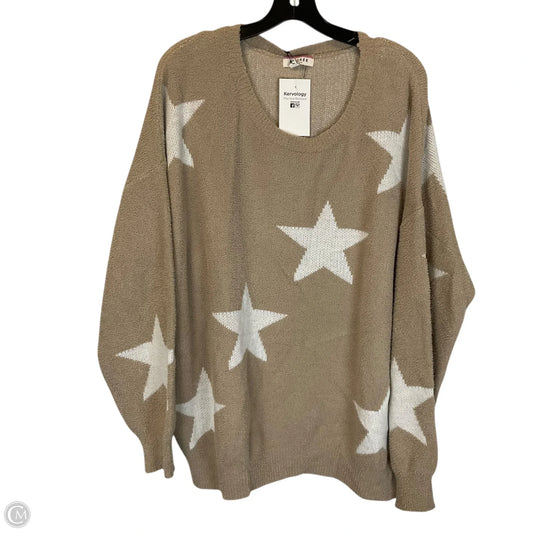 Sweater By Andree By Unit In Tan, Size: 2x