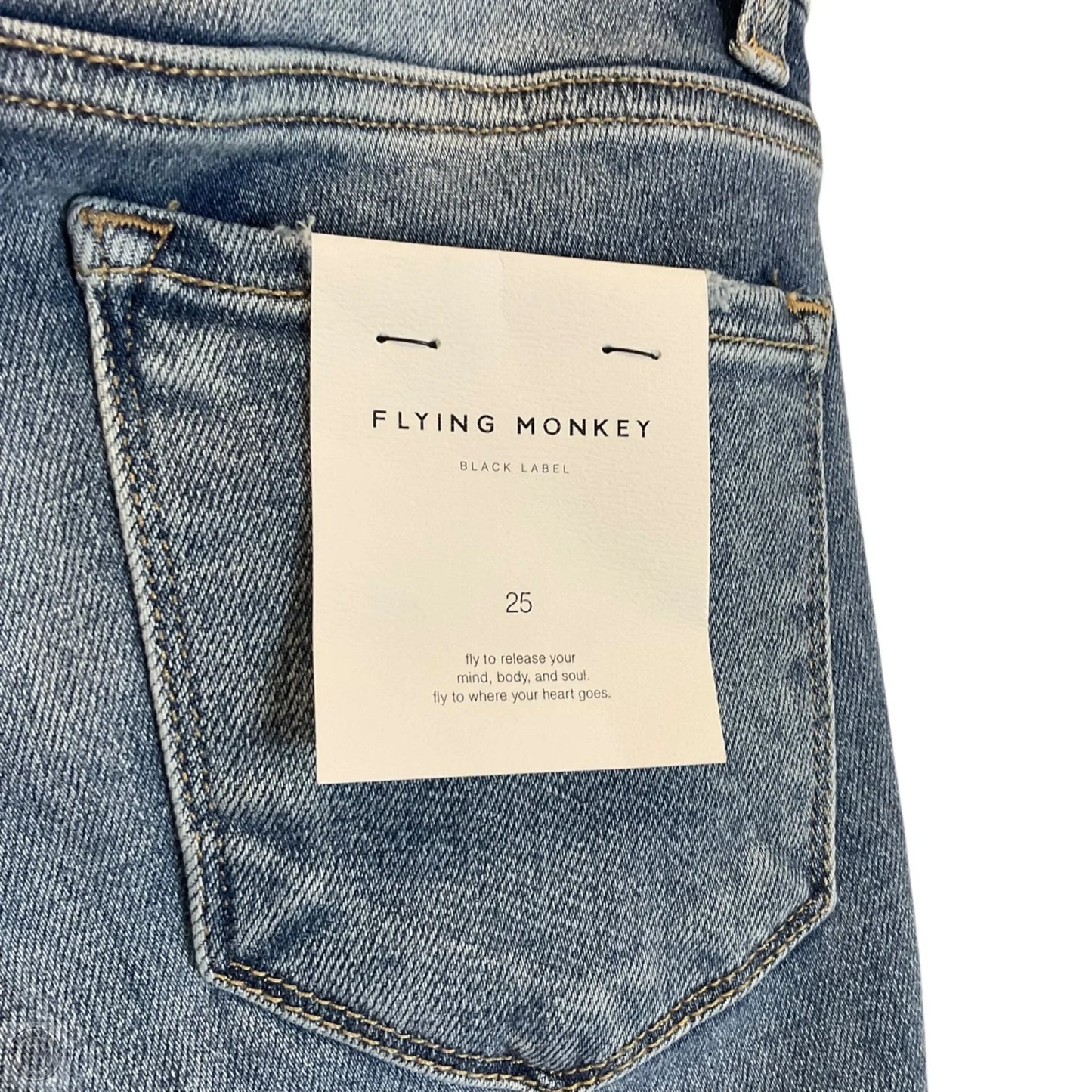 Jeans Skinny By Flying Monkey In Blue Denim, Size: 0 (25)
