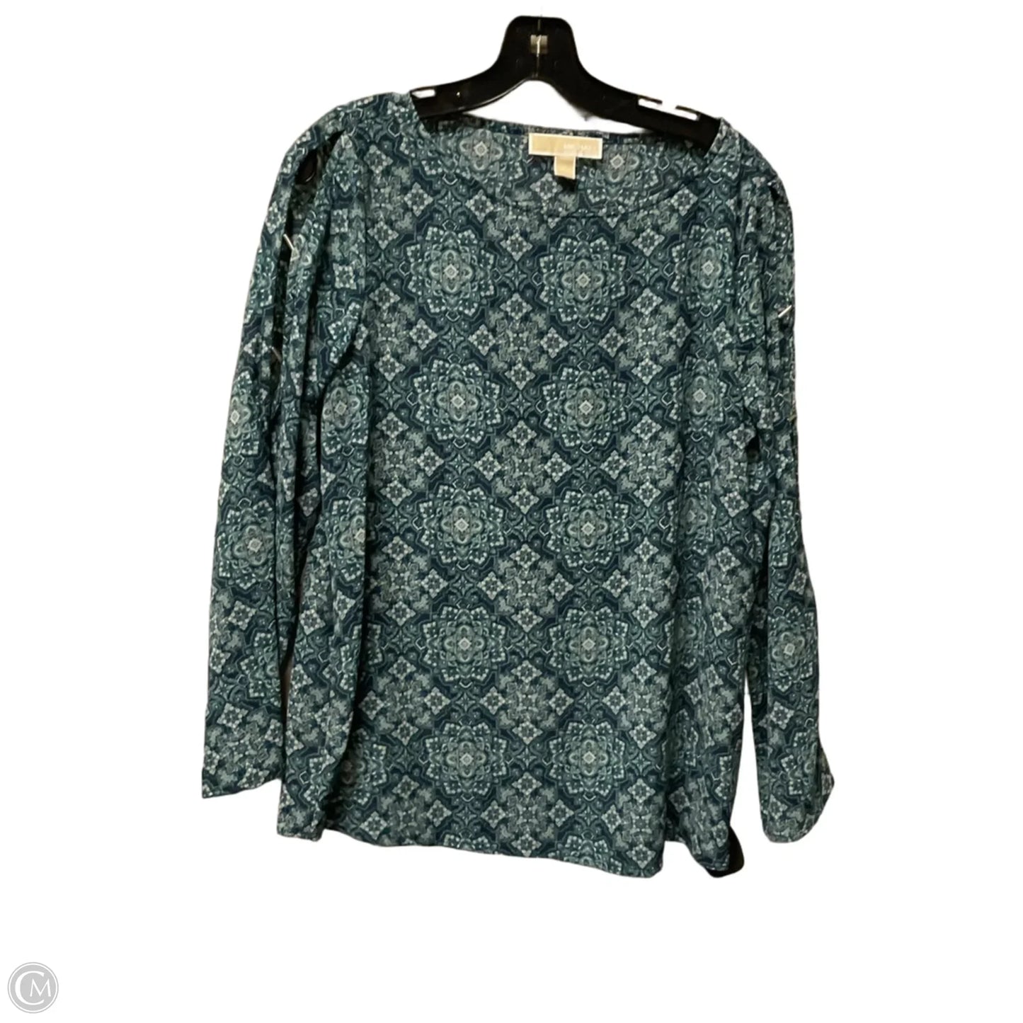 Top Long Sleeve By Michael By Michael Kors In Blue & Green, Size: M