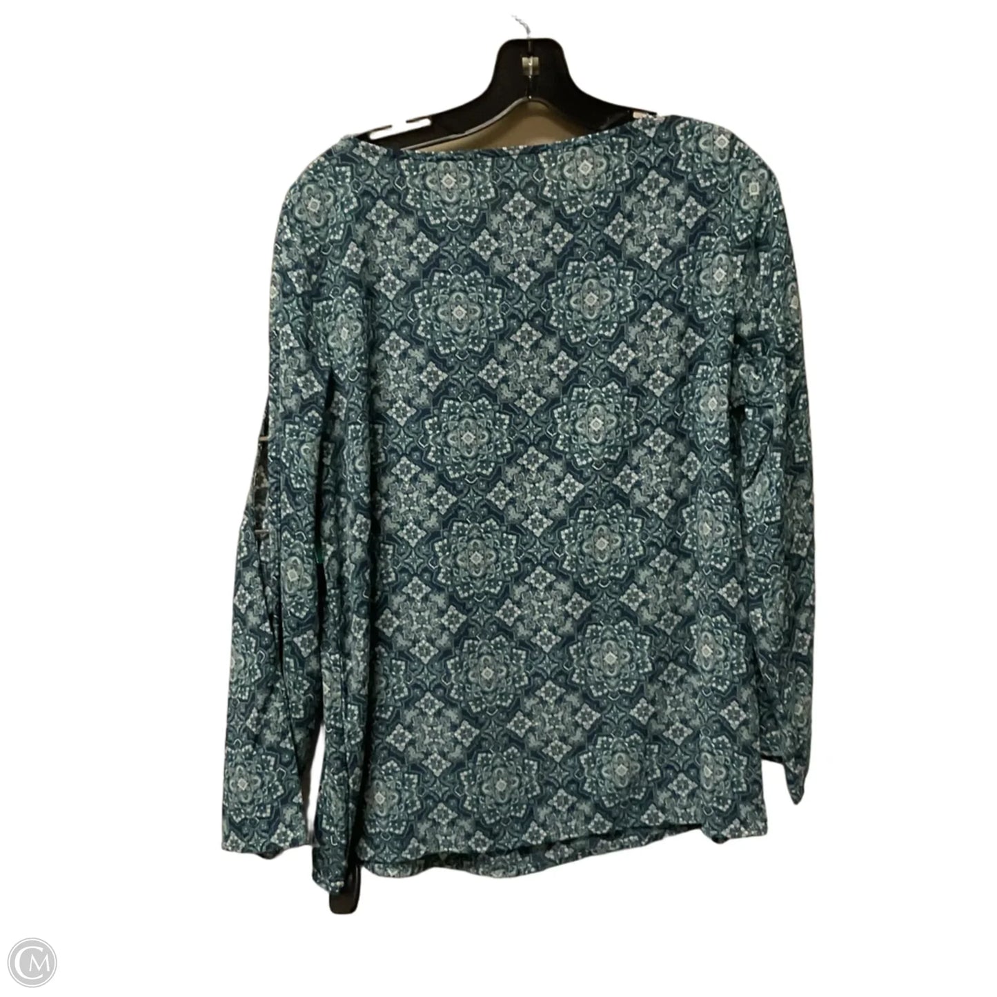 Top Long Sleeve By Michael By Michael Kors In Blue & Green, Size: M